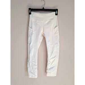 Lululemon Speed Up Crop 21” White Sz 2 Yoga Pants Leggings High Rise Athleisure